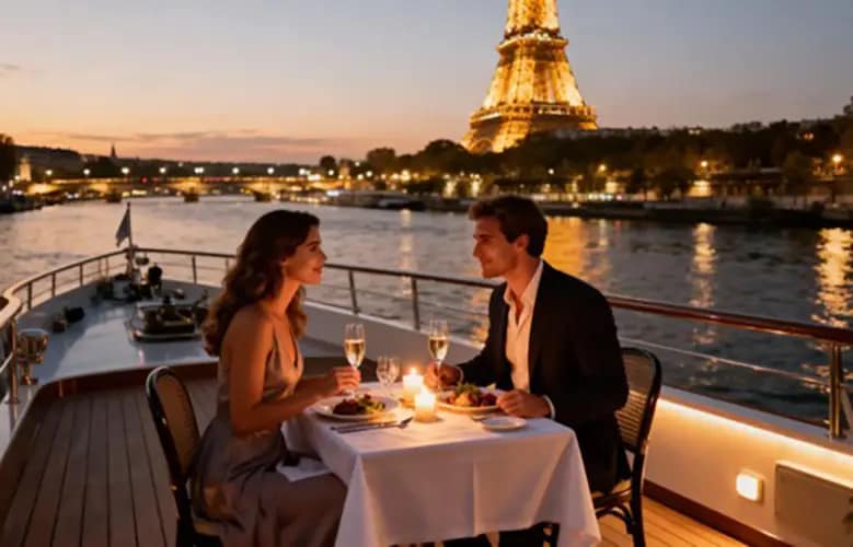 The most romantic way to see Paris: a Seine river dinner cruise